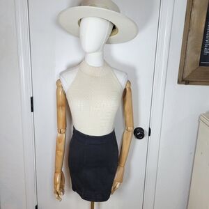 Loft Crochet Cotton Blend Tank Top Size Small Boho Chic Lightweight Knit